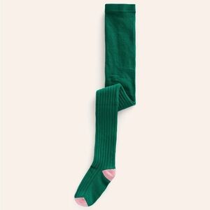 Mini Boden Girls Ribbed Tights Jewel Green Size 8-9